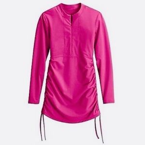 Athleta Tidal Ruched Long Sleeve Rash Guard Swim Cover Up XS